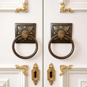 Set of 2 Square Antique Brass Door Knockers