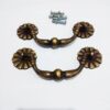 Beaded Flower Post Bail Pull Solid Brass
