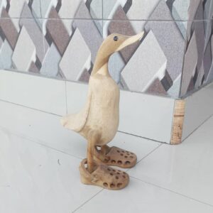 10 pcs Unpainted Bamboo Root Ducks with Slippers – 25 cm