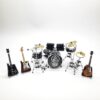 Linkin Park Mini Drum Kit & Guitar Set 1/12 Scale - Music Room Decor & Fan Gift - High-Quality Handcrafted Instrument Replica