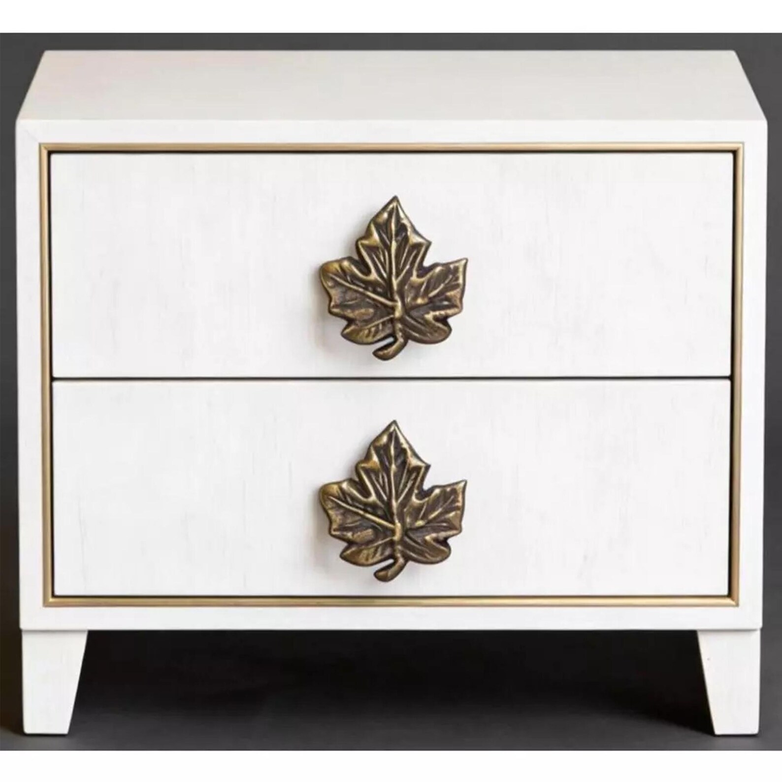 Vintage Solid Brass Maple Leaf Cabinet Knob