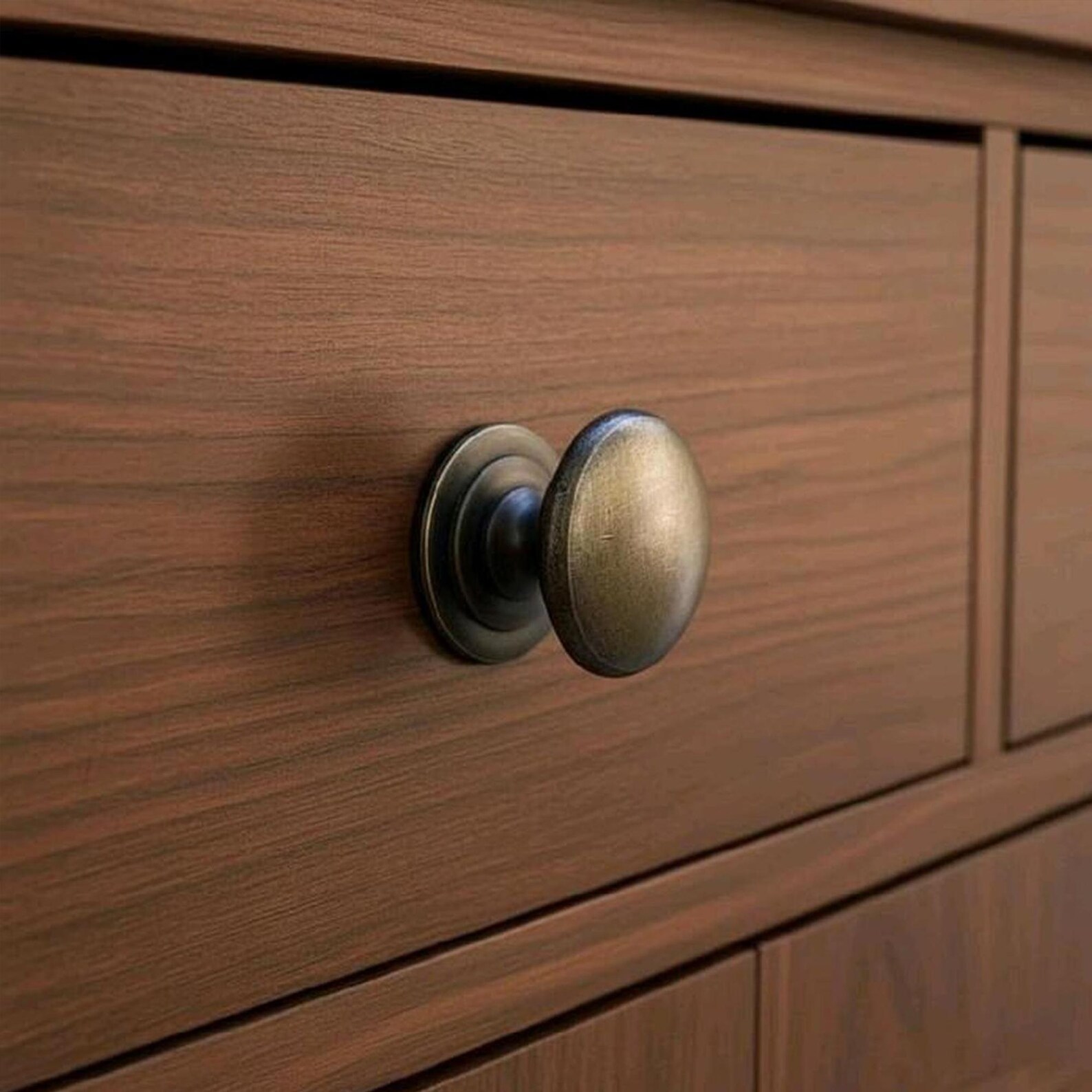 Round Antique Brass Drawer Knobs